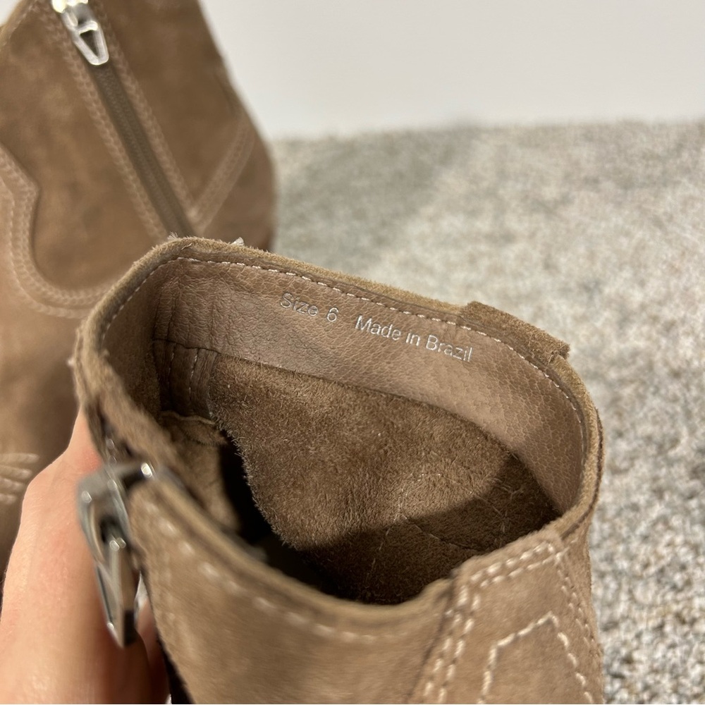 Dolce Vita Silma Western Leather Cowboy Bootie Tan Zipper Pointed Toe Size 6 - Picture 6 of 13